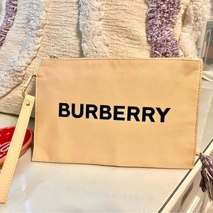 Burberry canvas beauty cosmetic bag pouch new